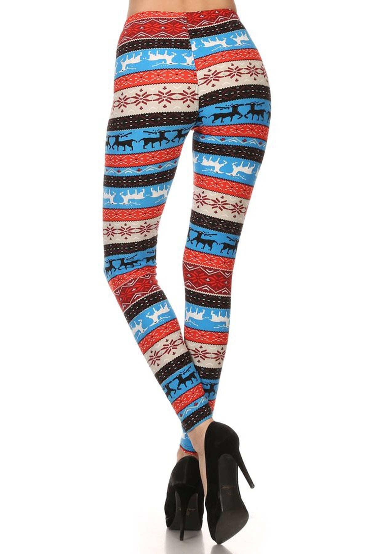 Multi Color Pattern Reindeer Legging