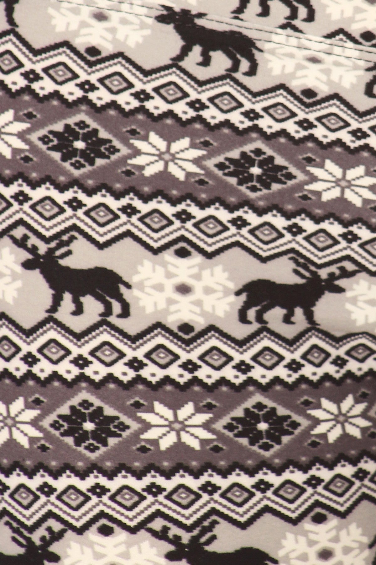 Black and White Multi Pattern Reindeer Legging