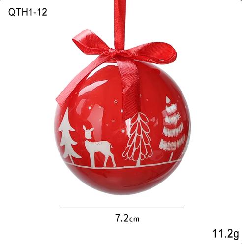 Christmas Decoration Painted Christmas Ornament Ball Pattern Christmas Tree Decoration Ball