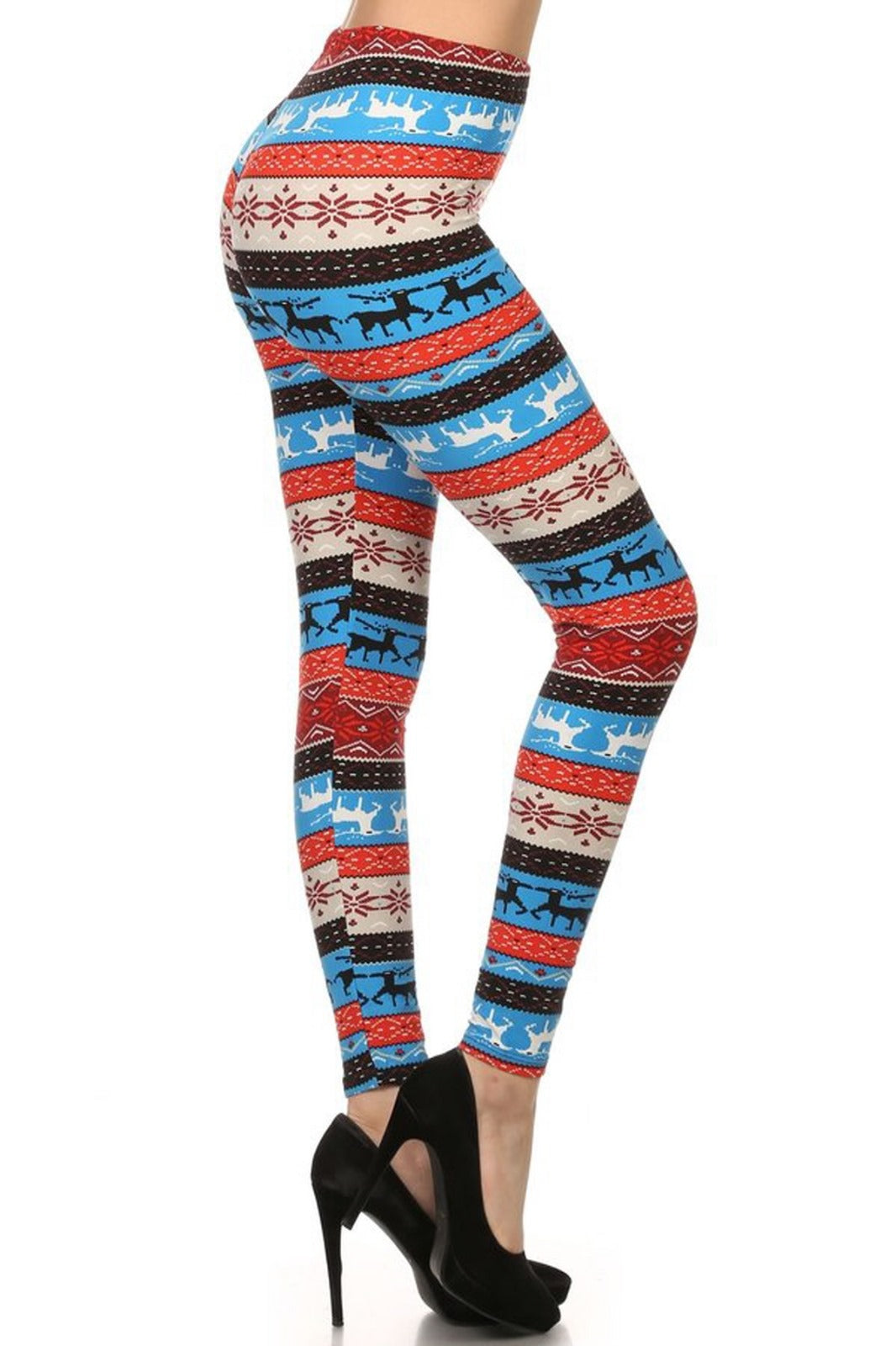 Multi Color Pattern Reindeer Legging