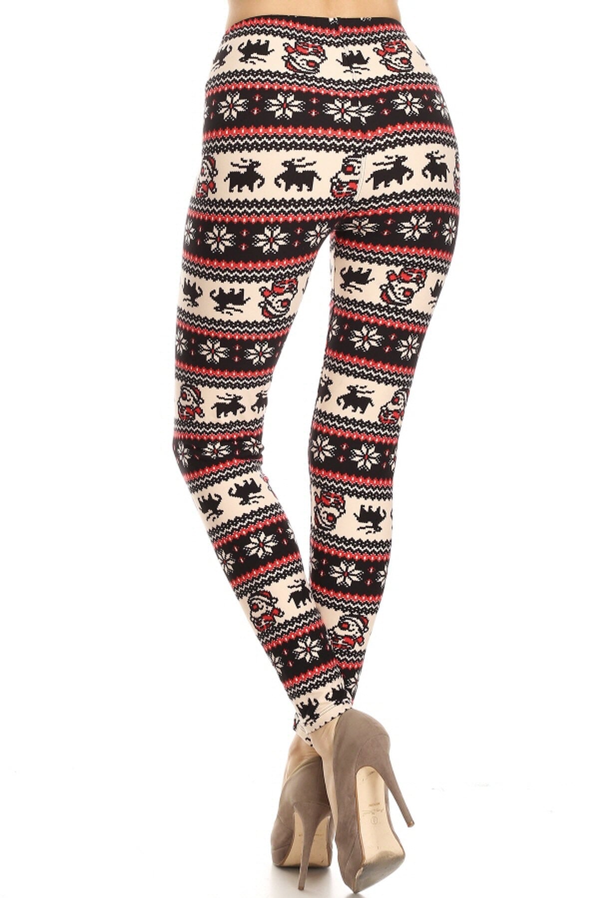 Red and White Santa Reindeer Legging