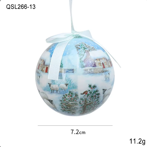 Christmas Decoration Painted Christmas Ornament Ball Pattern Christmas Tree Decoration Ball