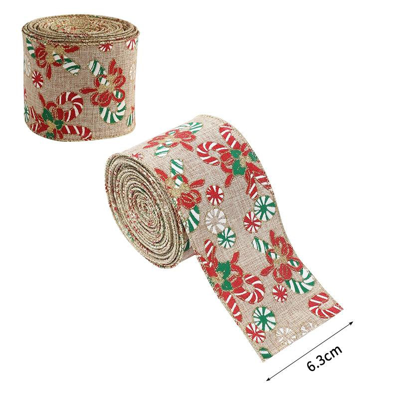 7 Yard x 2.5 Inch Christmas  Ribbon for Christmas Wrapping Crafts Decoration