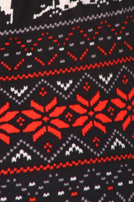 Black and Red Pattern with Reindeer Legging