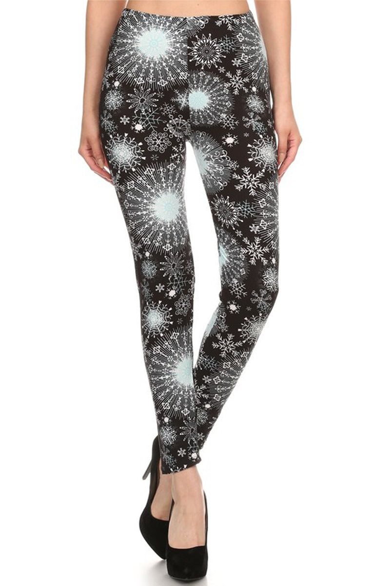 Black and White Snowflake Legging