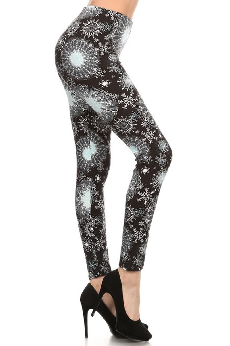 Black and White Snowflake Legging