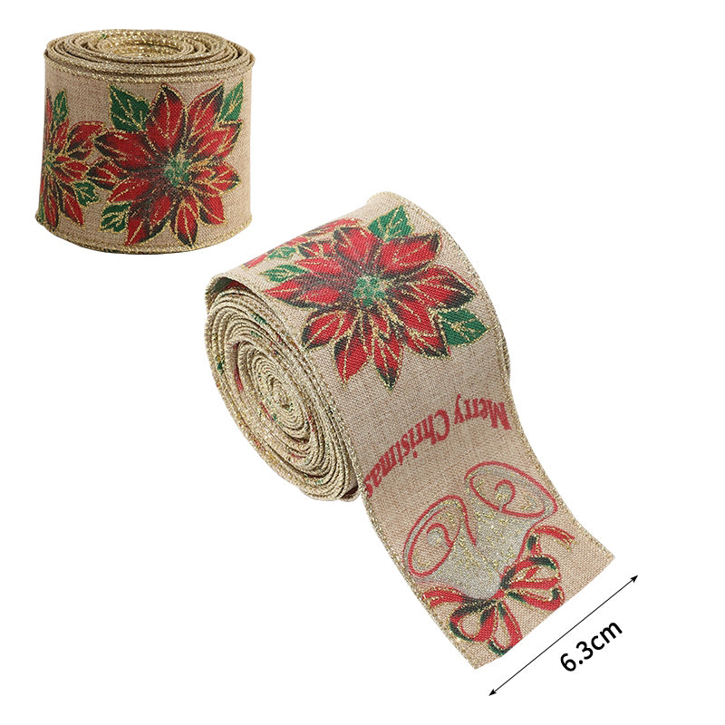 7 Yard x 2.5 Inch Christmas  Ribbon for Christmas Wrapping Crafts Decoration