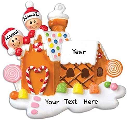 Personalized Gingerbread House Family Christmas Tree Ornament Free Personalized Family of 2/3/4/5/6