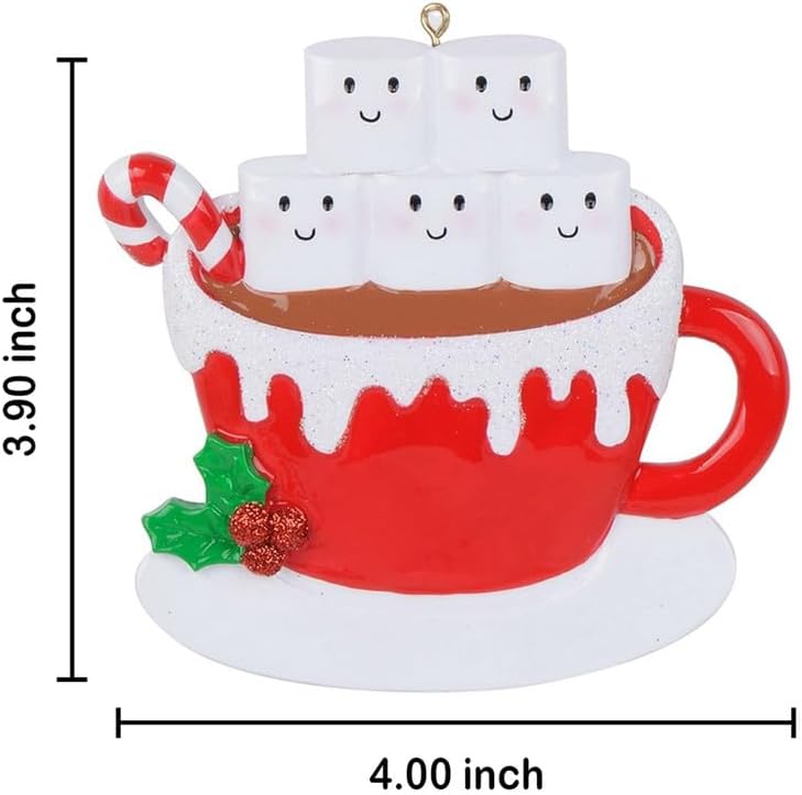 Personalized Ornamnets Hot Chocolate Marshmallow Mug Family Christmas Tree Ornament 2024