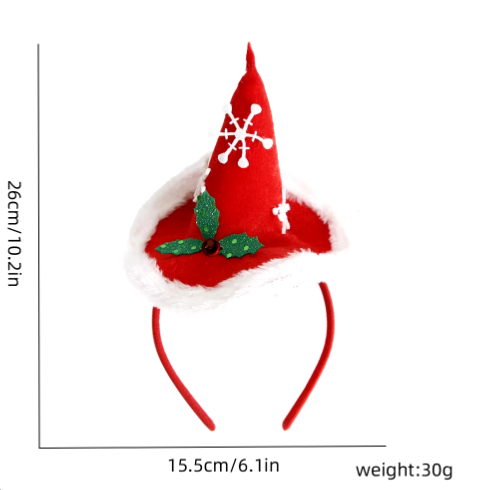 Cartoon three-dimensional girl plastic Miss elf hat christmas tree candy cane clothing non-woven fabric hat child decorations adult accessories Hair ring