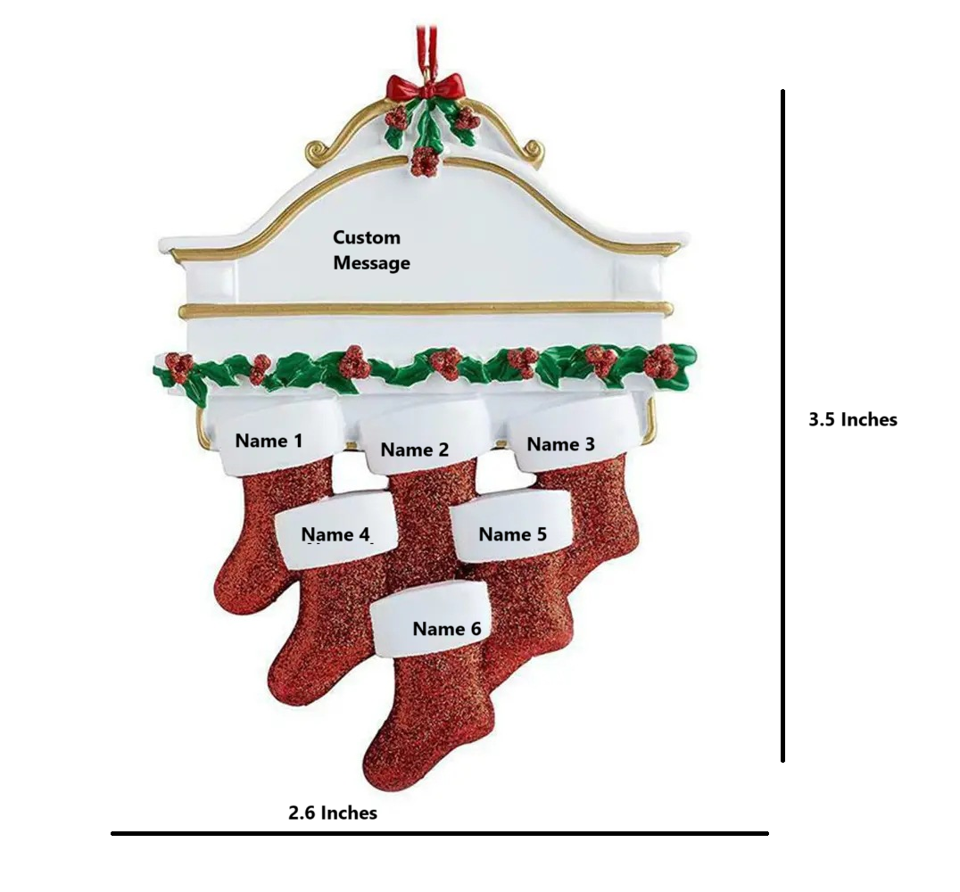 Personalized 2024 Christmas Stocking Ornaments for Xmas Hanging Decorations