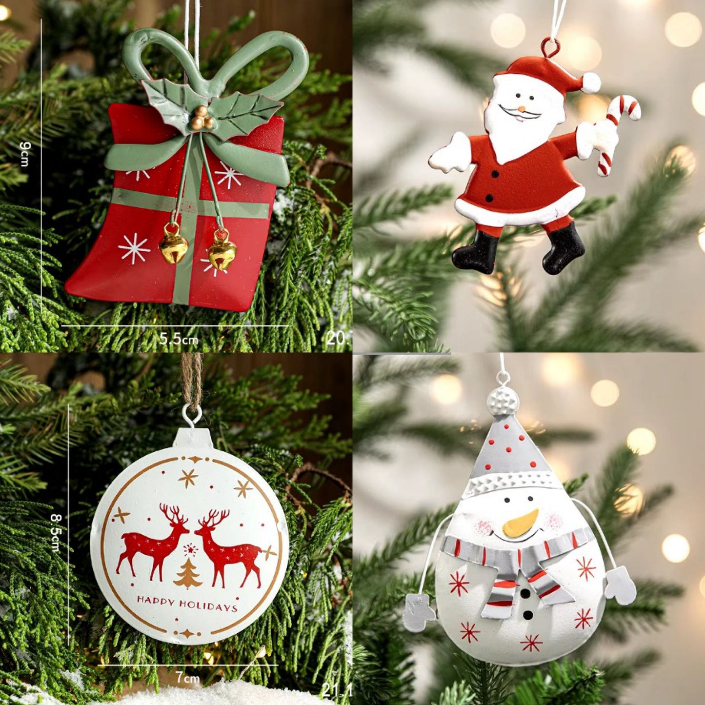 4 Pack 4 Variations Metal Christmas Indoor Winter Wonderland Christmas Decor