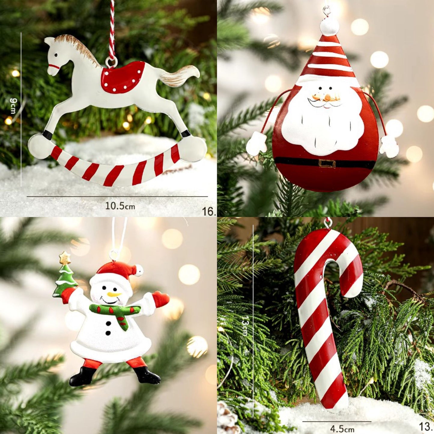 4 Pack 4 Variations Metal Christmas Indoor Winter Wonderland Christmas Decor