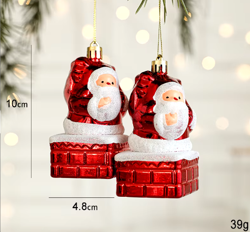 6 Pack 3 variations Lucky Christmas Assorted Ornaments Set