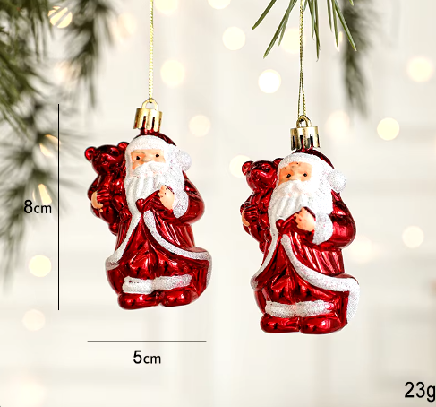 6 Pack 3 variations Lucky Christmas Assorted Ornaments Set