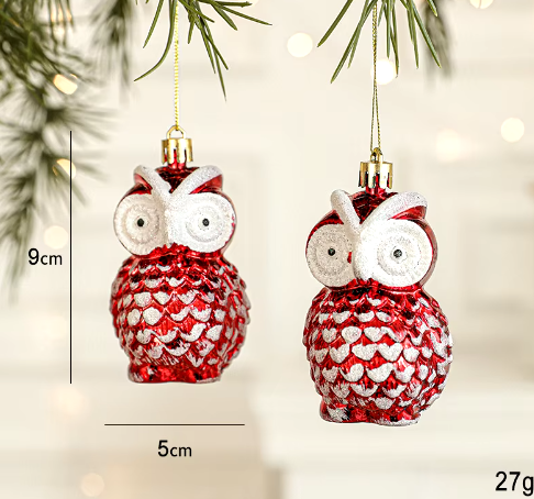 6 Pack 3 variations Lucky Christmas Assorted Ornaments Set