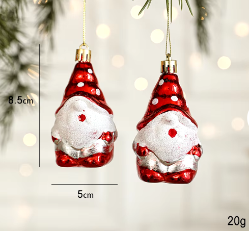 6 Pack 3 variations Lucky Christmas Assorted Ornaments Set