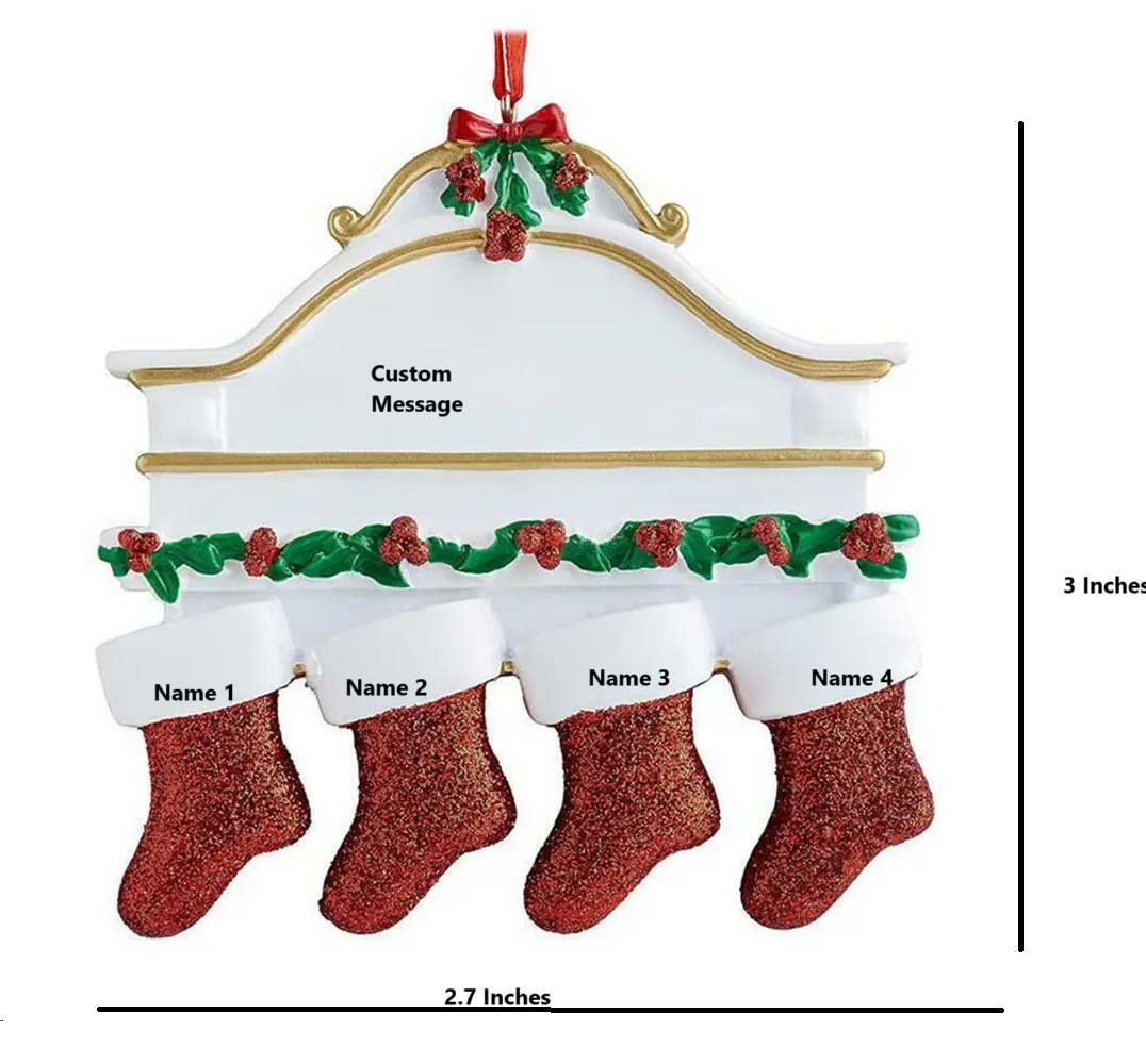 Personalized 2024 Christmas Stocking Ornaments for Xmas Hanging Decorations